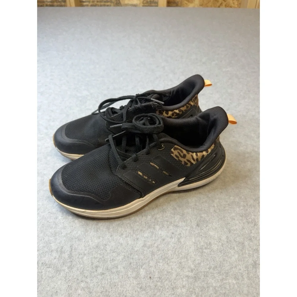 Adidas RapidaSport Bounce Black Sneakers Running Shoes Kids Size 4 Youth